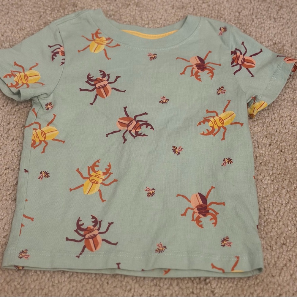 Cat & Jack Green Bug Print Tee